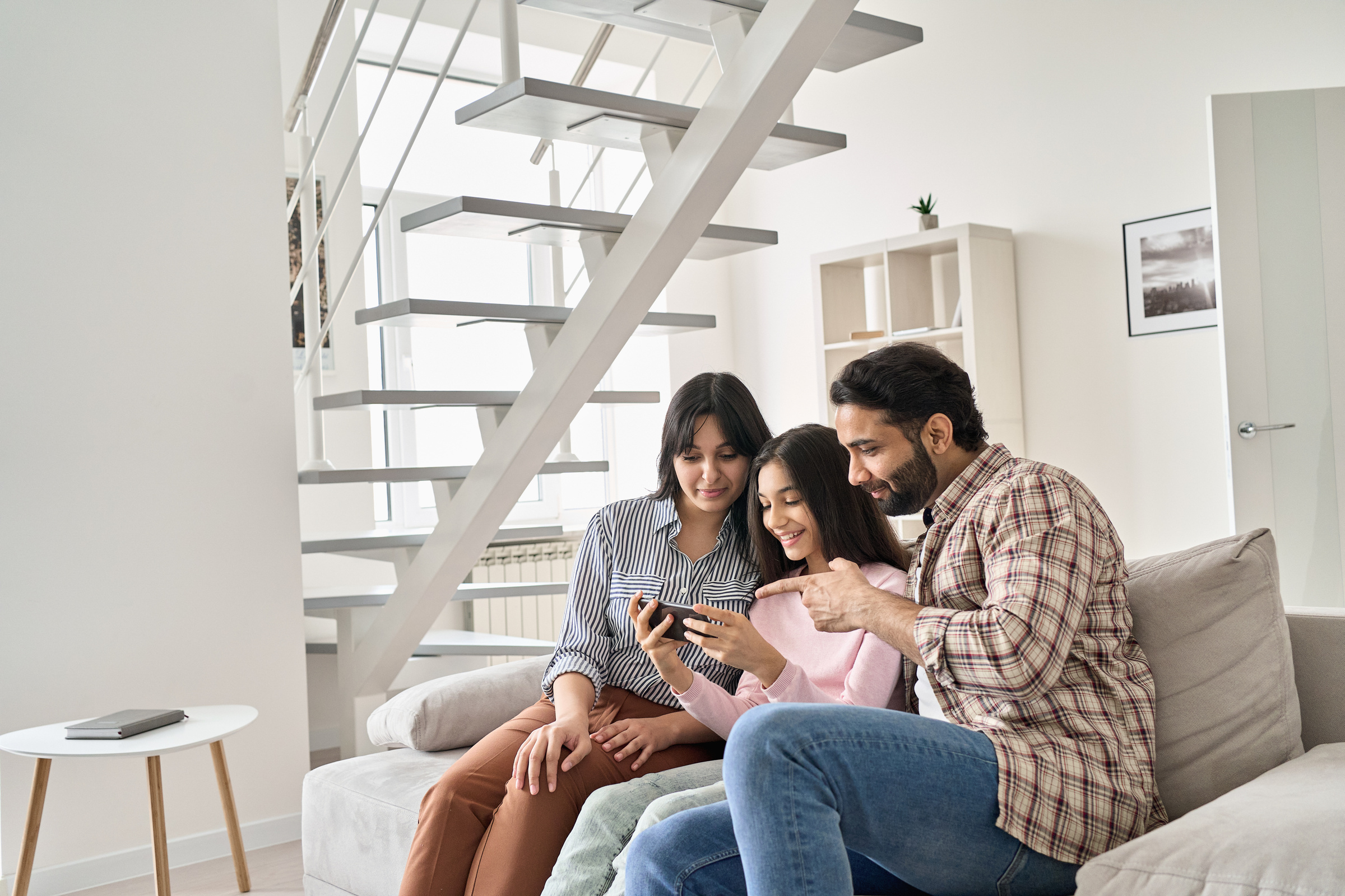 Happy Family Watching Online Together